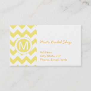 Classic Golden Yellow Chevron Pattern Visitekaartje