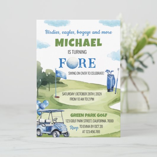 Classic Golf Boy Invitation Anniversaire (Debout devant)