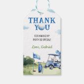 Classic Golf Boy Verjaardagsfeestje Dank u Label Cadeaulabel (Voorkant)