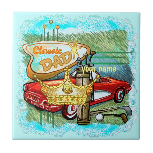 Classic Golf Dad Tegeltje (Voorkant)