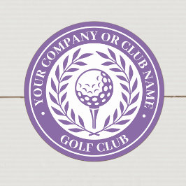 Classic Golf gepersonaliseerde naam Paarse Ronde Sticker