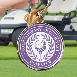 Classic Golf gepersonaliseerde naam Paarse Sleutelhanger