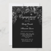 Classic Gothic Black Engagement Party Foto Kaart (Voorkant)