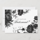 Classic Gothic White bruidsmeisje voorstel Kaart (Voorkant)