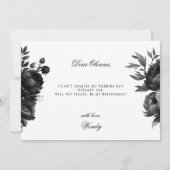 Classic Gothic White bruidsmeisje voorstel Kaart (Achterkant)