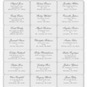 Classic Gothic White Wedding Gast Adres Sticker (Voorkant)