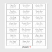 Classic Gothic White Wedding Gast Adres Sticker (Vel)