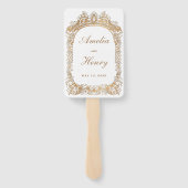 Classic Goud Lijst Rand Wit Bruiloft Handwaaier (Achterkant)