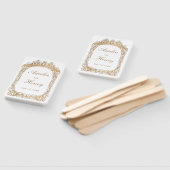 Classic Goud Lijst Rand Wit Bruiloft Handwaaier (Niet-gemonteerd)