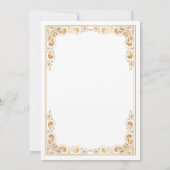 Classic Goud Lijst Wit Islamitisch Moslim Bruiloft Kaart (Achterkant)