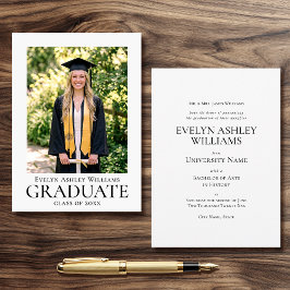 Classic Graduation Announcement Card Photo Formal Aankondiging