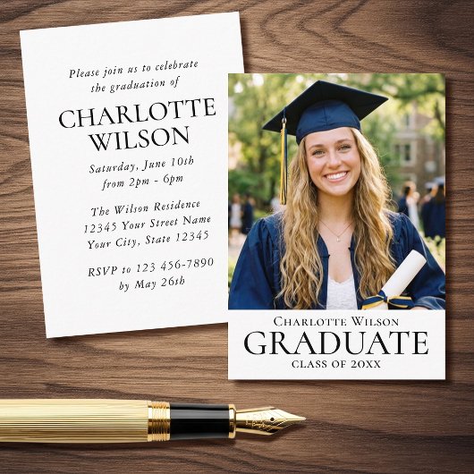 Classic Graduation Invitation Mini Enclosure Card