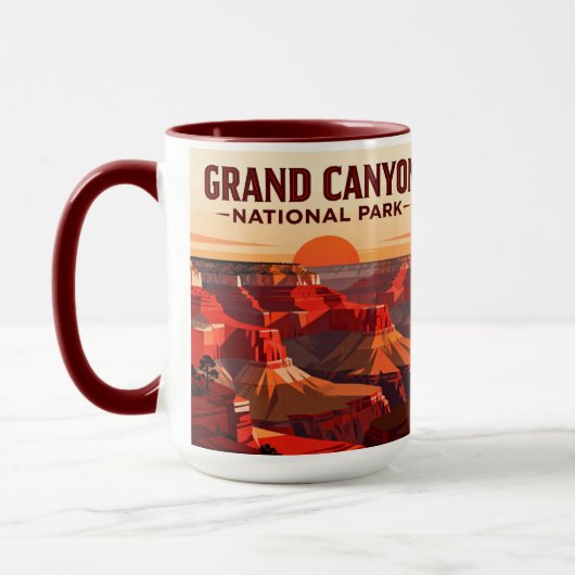 Classic Grand Canyon WPA Style Personalized Mok (Links)