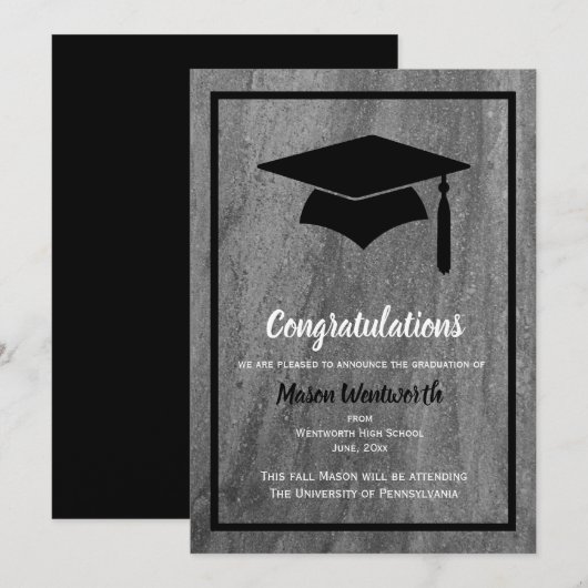 Classic Granite Afstuderen aankondiging (Voorkant / Achterkant)