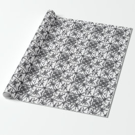Classic Gray Botanical Floral Wrapping Paper Cadeaupapier