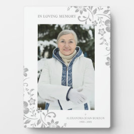 Classic Gray Floral Funeral Service Beste foto Fotoplaat