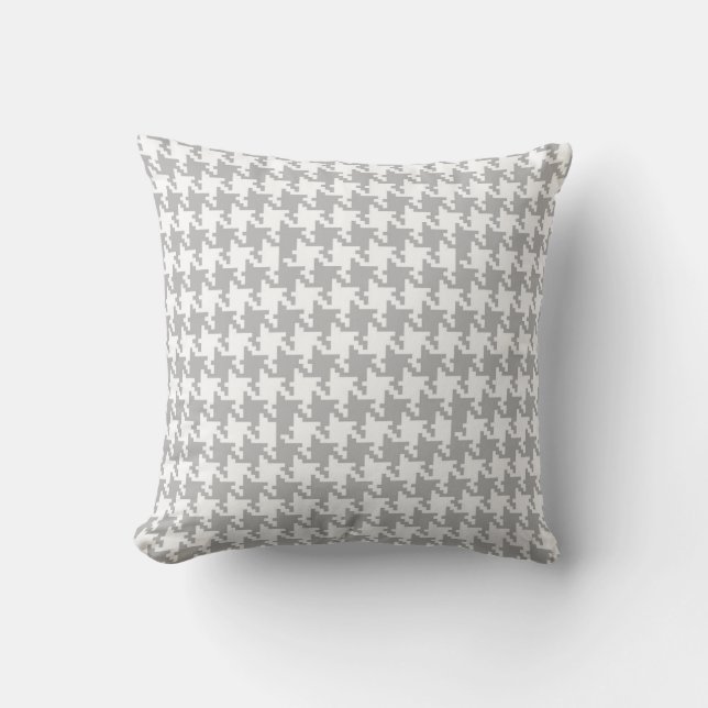 Classic Gray Houndstooth Pattern Kussen (Voorkant)