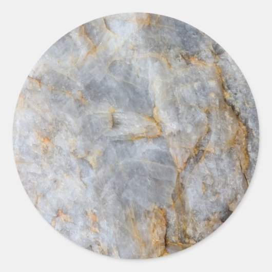 Classic Gray Quartz Crystal Ronde Sticker (Voorkant)