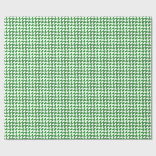Classic Green and White Houndstooth Pattern  Cadeaupapier (Vlak)