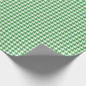 Classic Green and White Houndstooth Pattern  Cadeaupapier (Hoek)