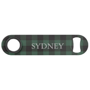 Classic Green Black Buffalo Tartan Aangepast Speed Flessenopener