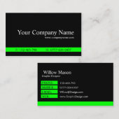 Classic Green Black Professional - Visitekaartje (Voorkant / Achterkant)