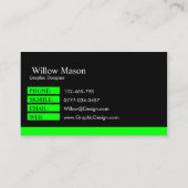 Classic Green Black Professional - Visitekaartje (Achterkant)