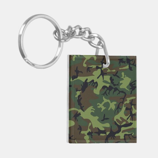 Classic Green Camouflage Pattern Sleutelhanger (Voorkant Links)