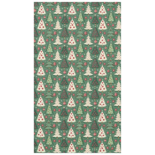 Classic Green Christmas Tree Pattern Holiday Tafelkleed (Voorkant)