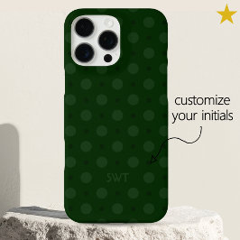 Classic Green Dots Custom Name Initials iPhone 16 Pro Max Hoesje