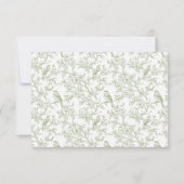 Classic Green Floral and Bird Toile QR code RSVP (Achterkant)