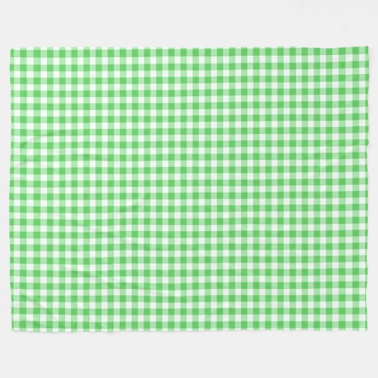 Classic Green Gingham Checkered Pset Pattern Fleece Deken (Voorkant (Horizontaal))