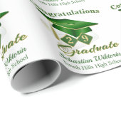 Classic Green Gold-gepersonaliseerd Afstuderen Cadeaupapier (Rol Hoek)