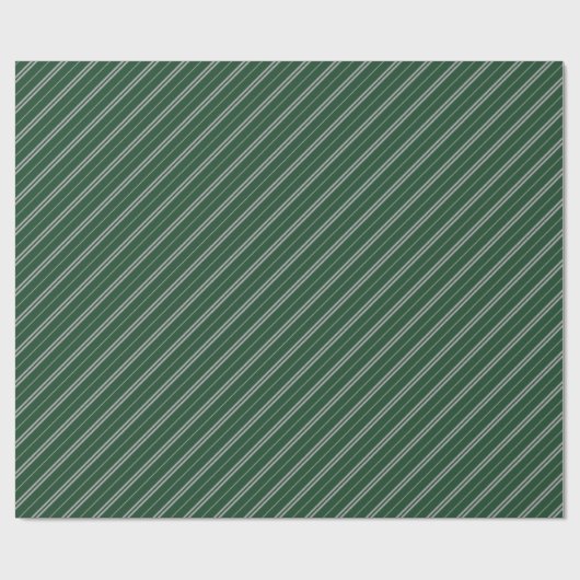 Classic Green Grey School Stripes Pattern Cadeaupapier (Vlak)