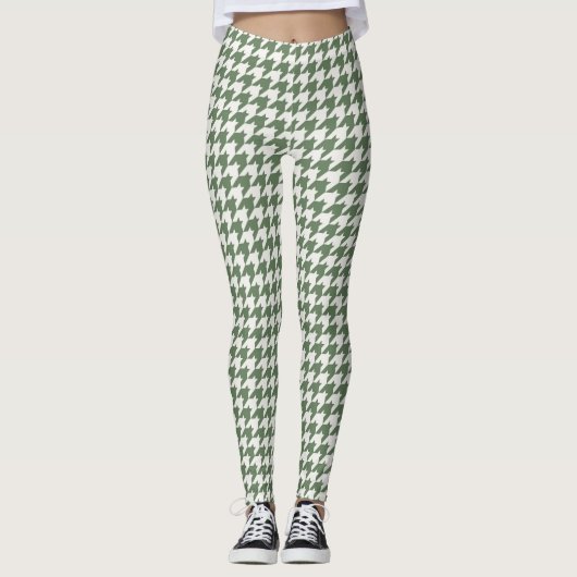 Classic Green Houndstooth Leggings Motifs (Devant)