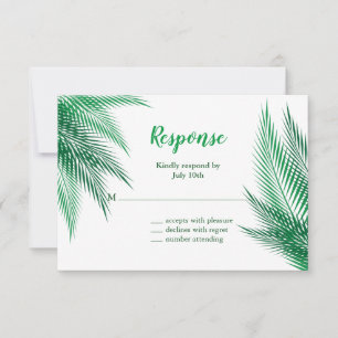 Classic Green Palm Feuille RSVP