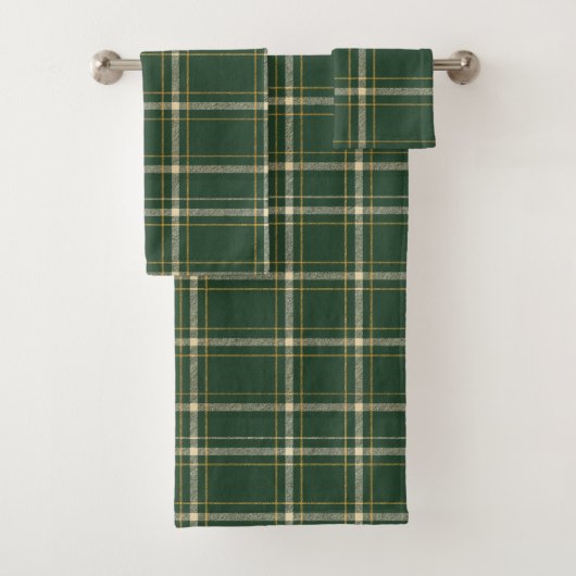 Classic Green Plaid Christmas Bad Handdoek (Insitu)