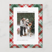 Classic Green Pset Pattern Merry kerstfoto Feestdagenkaart (Voorkant)