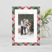 Classic Green Pset Pattern Merry kerstfoto Feestdagenkaart (Staand voorkant)