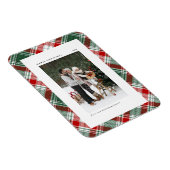 Classic Green Pset Pattern Merry kerstfoto Magneet (Rechterzijde)