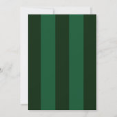 Classic green stripe Christmas Invitation Kaart (Achterkant)