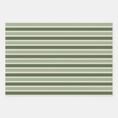 Classic Green Stripes Christmas Inpakpapier Vel (Voorkant)