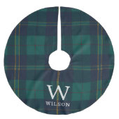 Classic Green Tartan Plaid Monogram Christmas Kerstboom Rok (Voorkant)