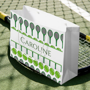 Classic Green Tennis Rackets Balls Girls Name Cool Groot Cadeauzakje