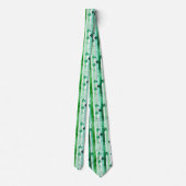 Classic Green White Vertical Stripes Shamrocks Stropdas (Achterkant)