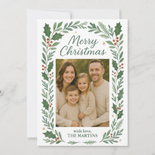 Classic Greenery Foto Kerst Kaart