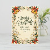 Classic Greenery Kerstmis Feestdagenkaart (Staand voorkant)