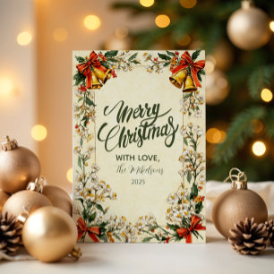 Classic Greenery Kerstmis Feestdagenkaart