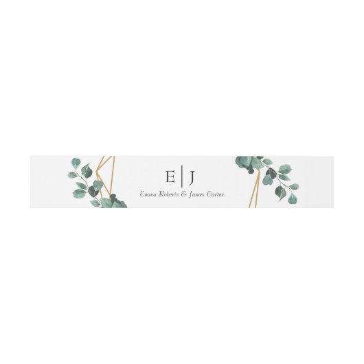 Classic Greenery Monogram Invitation Belly Band Uitnodigingen Wikkel (Vlak)