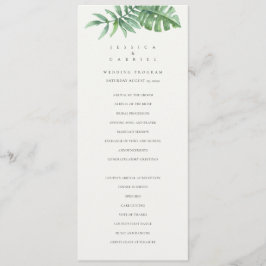 Classic Greenery Tropical Wedding Programma